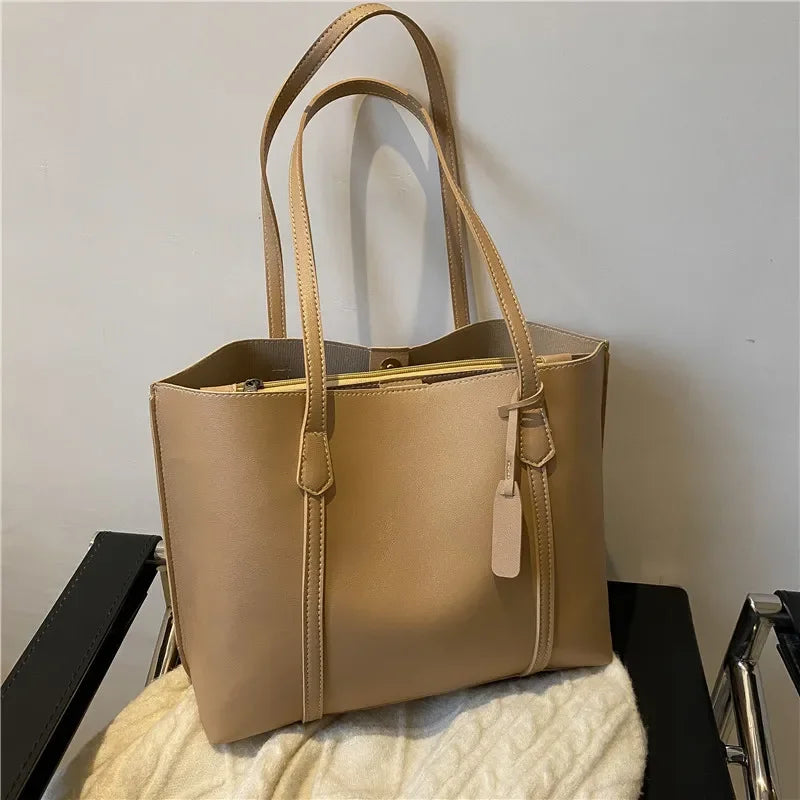 Large Capacity Soft Leather Tote Bag for Women