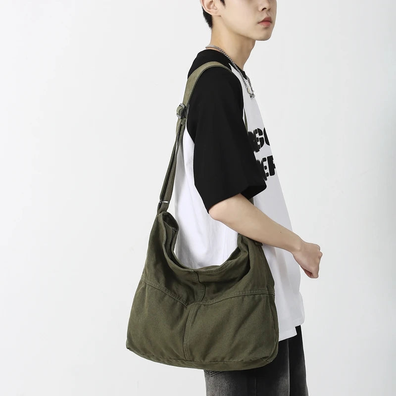 Canvas Crossbody Shoulder Bag – Casual Hobo Bag for Women & Men