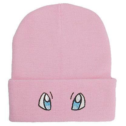 Unisex Cartoon Embroidered Big Eye Beanies Casual Hats Knitted Winter Warm Hat Hip Hop Skull Bonnet