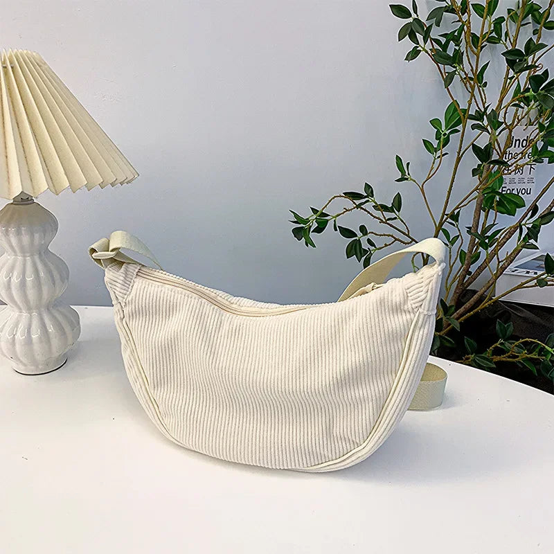 Women's Half Moon Leather Shoulder Bag – Soft Hobo Crossbody Purse