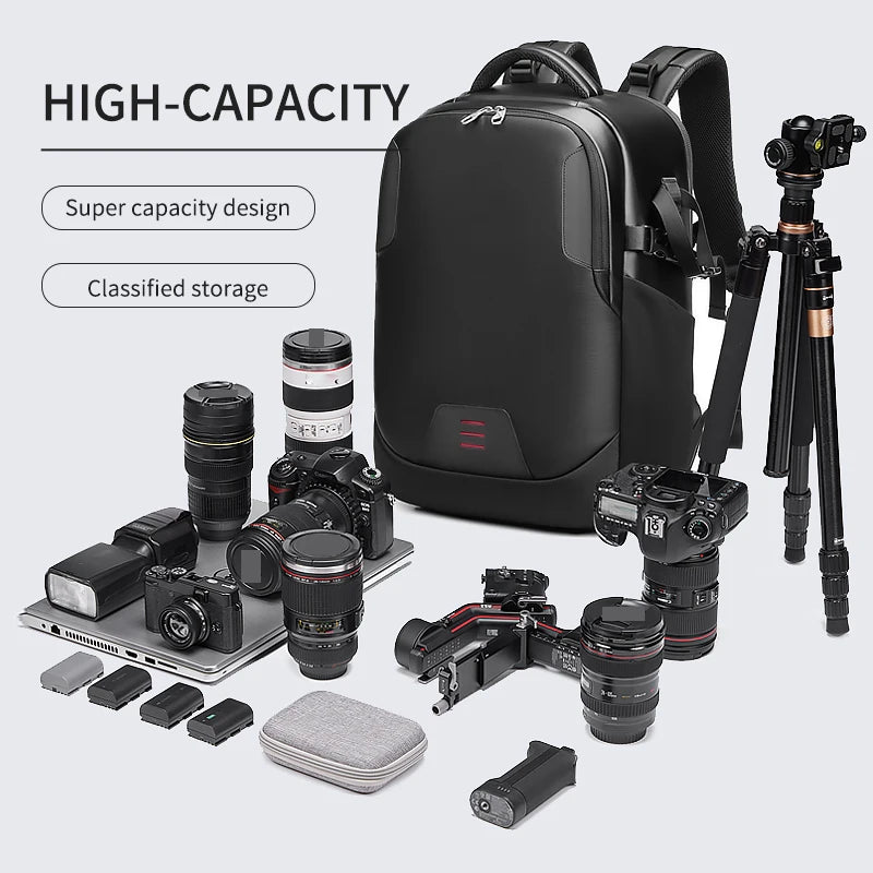 Professional SLR Camera Backpack – 40L Waterproof Travel Bag with Tripod Holder