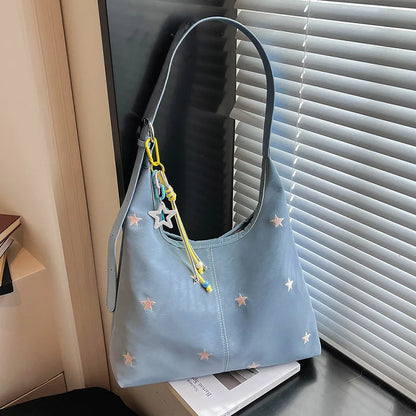 Star Embroidered Hobo Bag – Premium Large Tote Shoulder Bag