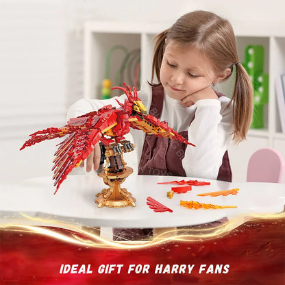 Fire Phoenix Building Blocks Set – 938 Pieces Mythical Bird Model