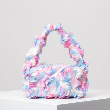Wedding Party Dinner Bag Elegant Rose Handbag Sweet Cute Small Square Bag