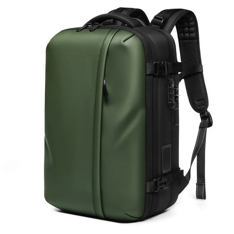 60L Vacuum Compression Travel Backpack – 17" Laptop, One-Click Pump, Hiking & Business