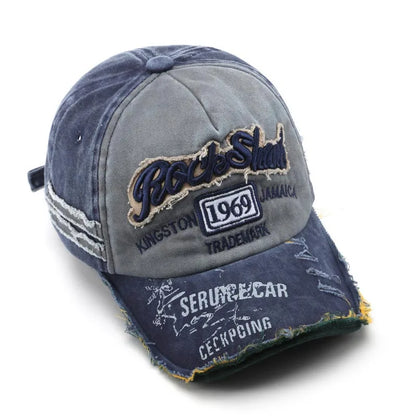 Retro Embroidery Baseball Cap – Washed Cotton Adjustable Hat