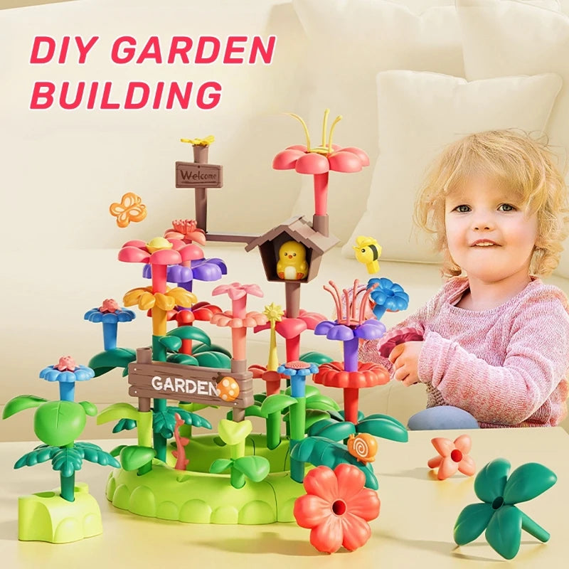 93-Piece Flower Garden Building Blocks Toy Set for Kids Ages 3-7