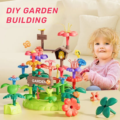 93-Piece Flower Garden Building Blocks Toy Set for Kids Ages 3-7