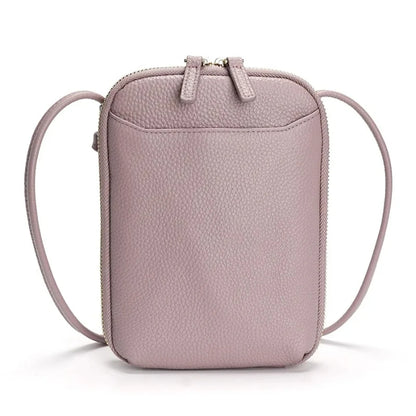 Genuine Leather Crossbody Bag for Women – Zipper Phone Purse