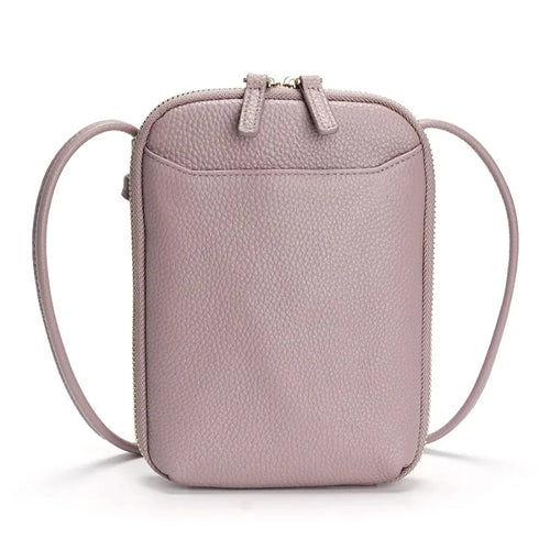 Genuine Leather Crossbody Bag for Women – Zipper Phone Purse