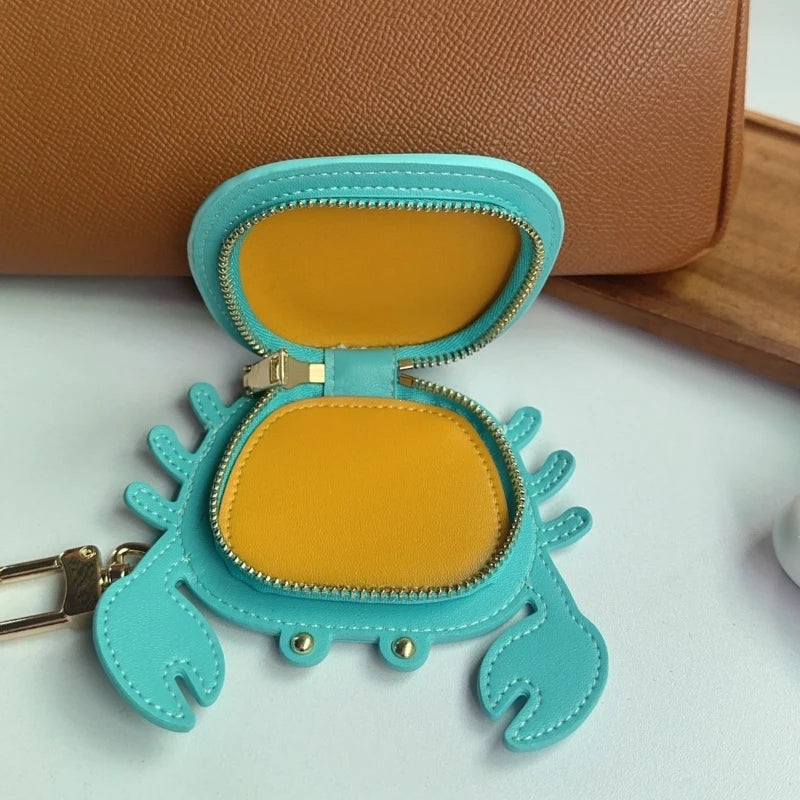 Crab Coin Purse Bag Charm – Mini Zipper Wallet & Earphone Pouch