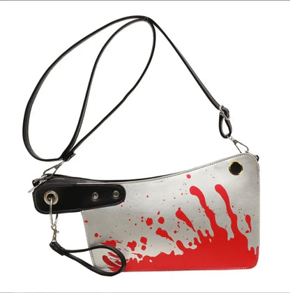 Halloween Knife Shape Shoulder Bag Women PU Leather Purse
