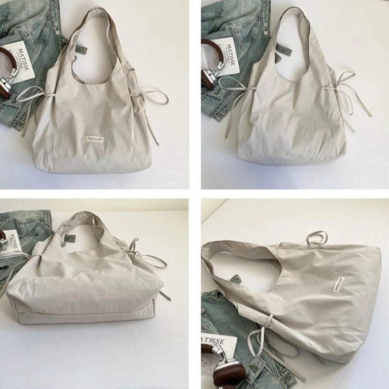 Large Capacity Tote Shoulder Bag – Casual Nylon Handbag for Women