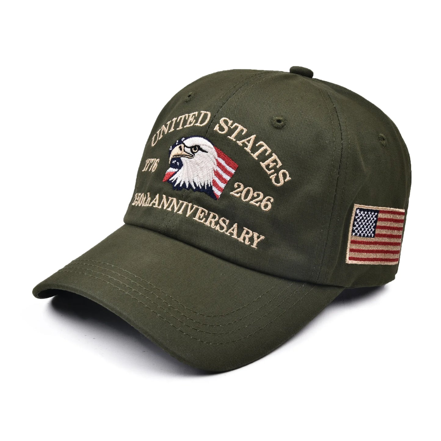 USA 250th Anniversary Baseball Cap – Eagle Embroidery Hat for Men & Women