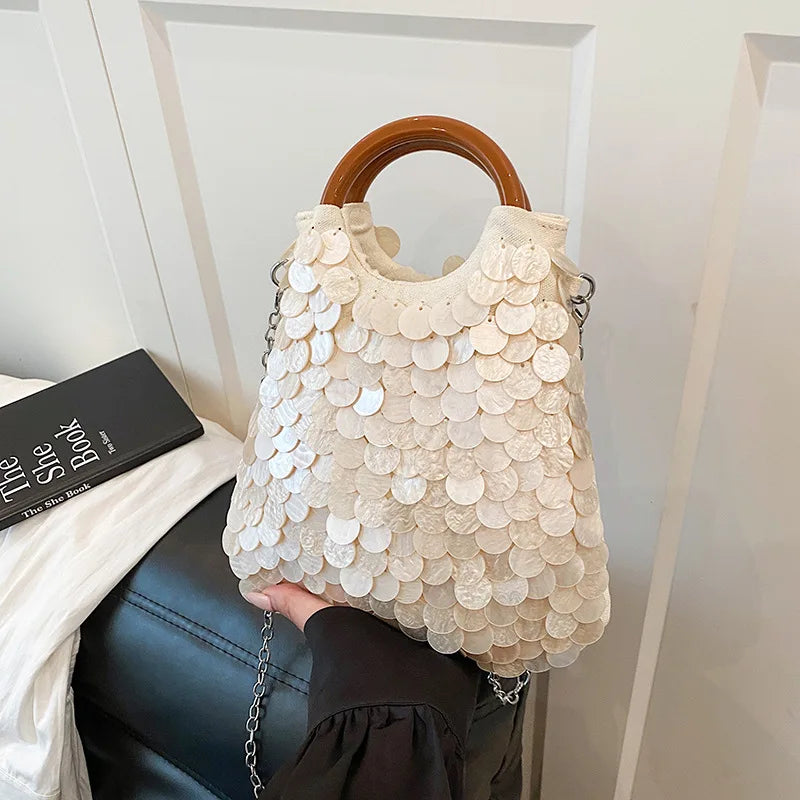 Seashell Beaded Shoulder Bag – Luxury Mermaid Crossbody
