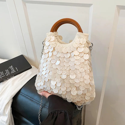 Seashell Beaded Shoulder Bag – Luxury Mermaid Crossbody