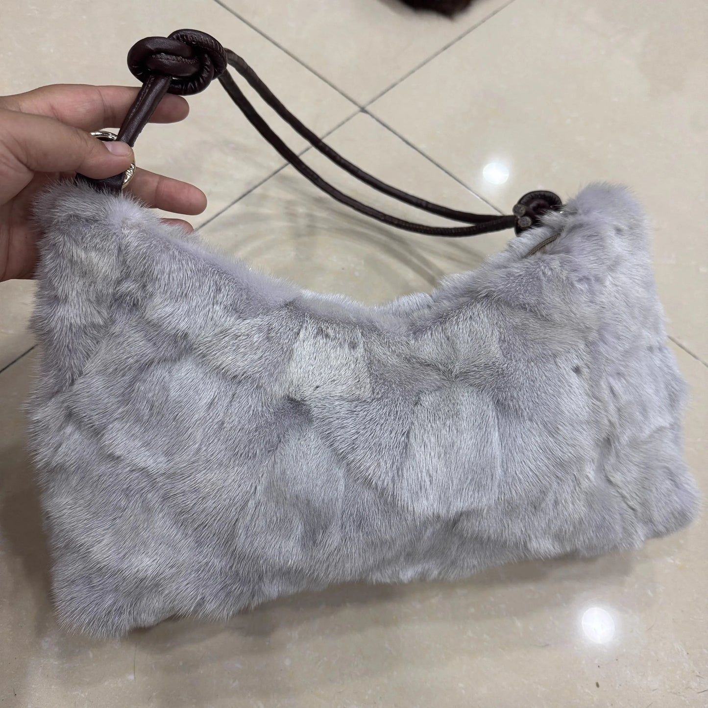 Real Fur Shoulder Bag Women Mink Hair Designer Luxury Handbag Trend Casual Elegant Female Bags