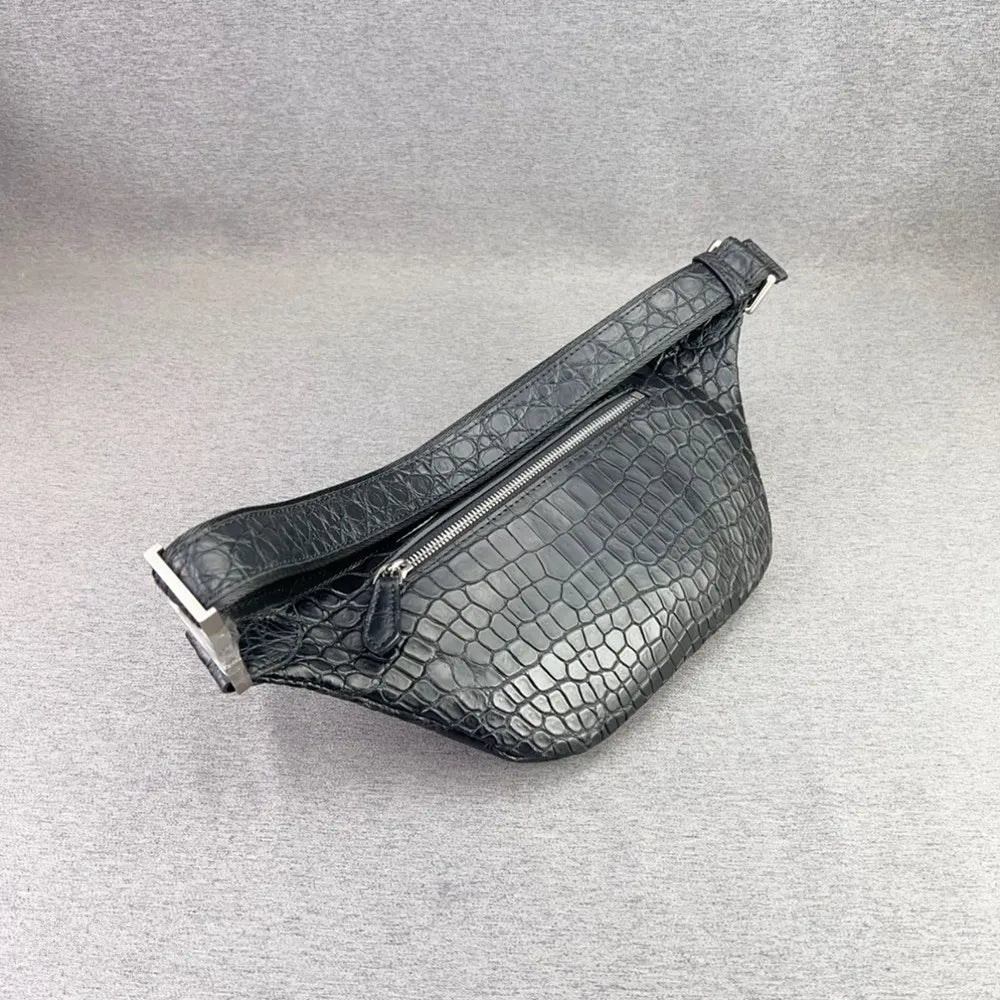 Crocodile Leather Waist Bag & Chest Pack for Men