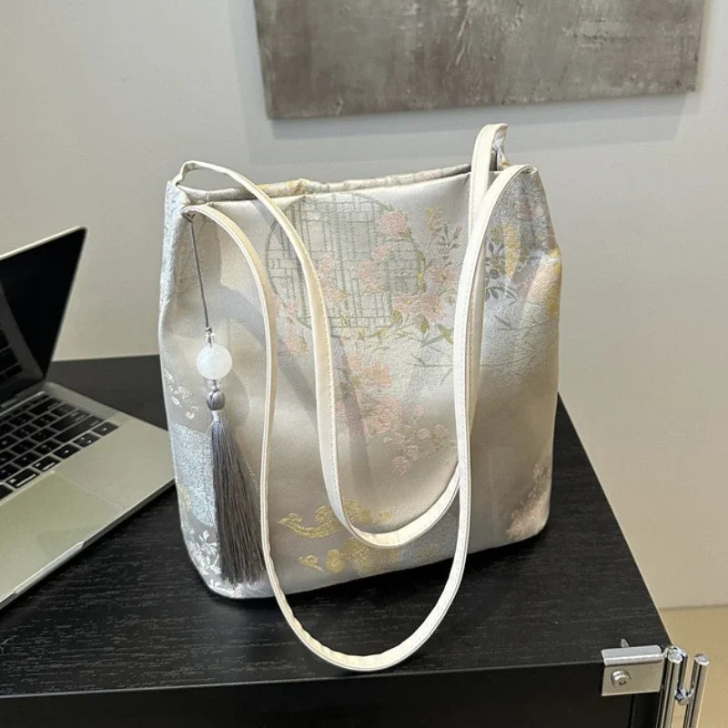Chinese Style Temperament Elegant Advanced Retro Tote Bag Large Capacity All-Match Handbags Women S