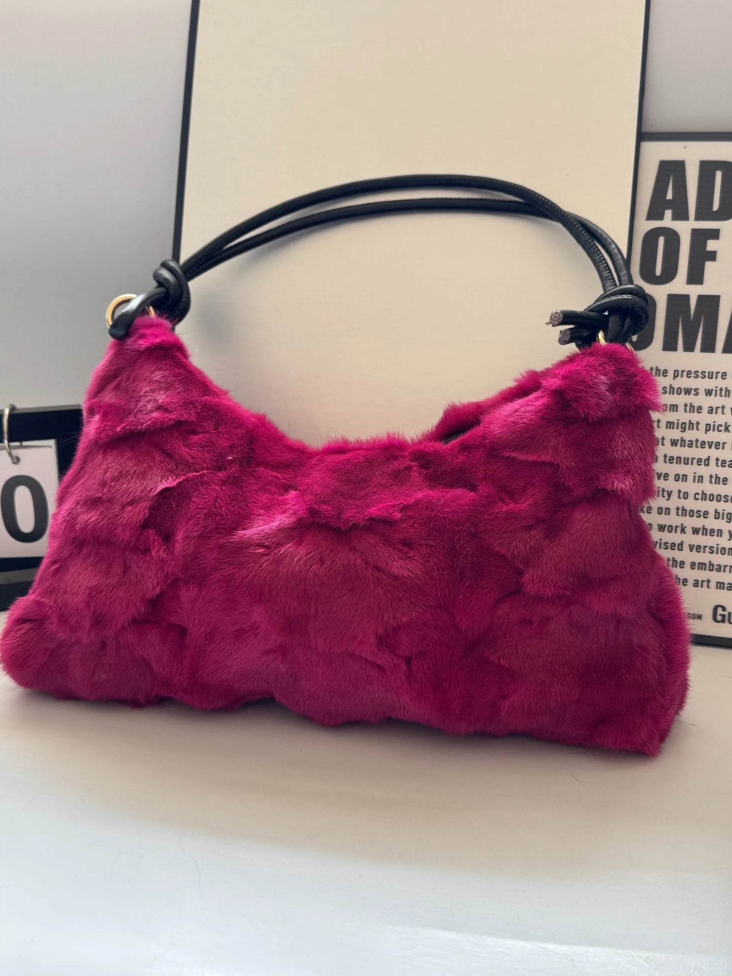 Faux Fur Shoulder Bag – Luxury Women's Crossbody Handbag