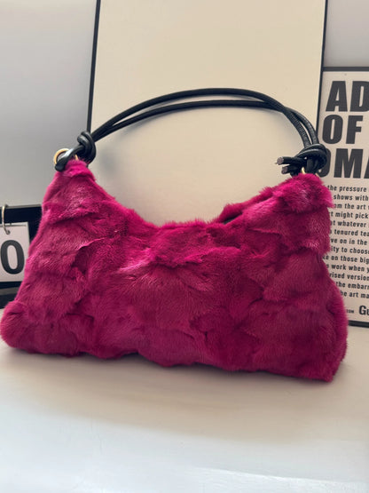 Faux Fur Shoulder Bag – Luxury Women's Crossbody Handbag