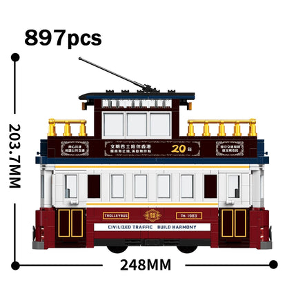 Hong Kong Double Decker Bus MOC Building Blocks Set – 769 Pcs Retro Model