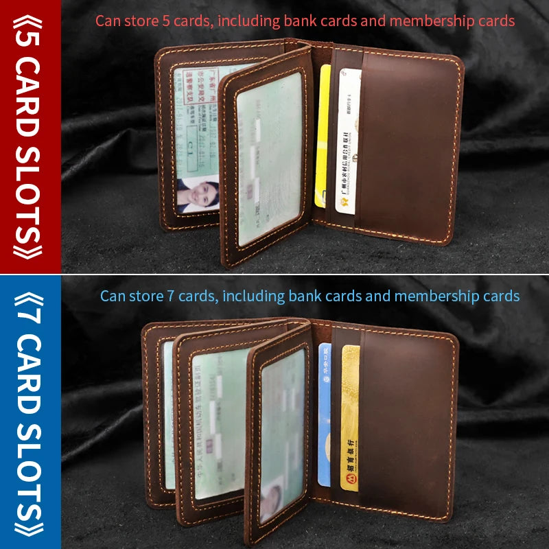 Leather Driver's License Holder & Card Wallet – Slim Bifold