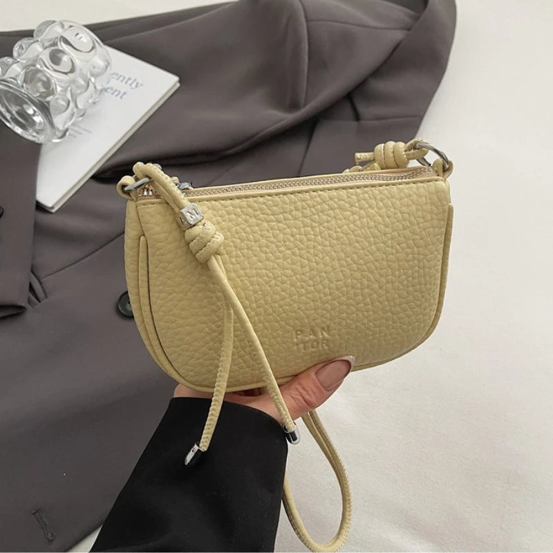 Women's Crossbody Shoulder Bag – Casual Pebbled Leather Handbag