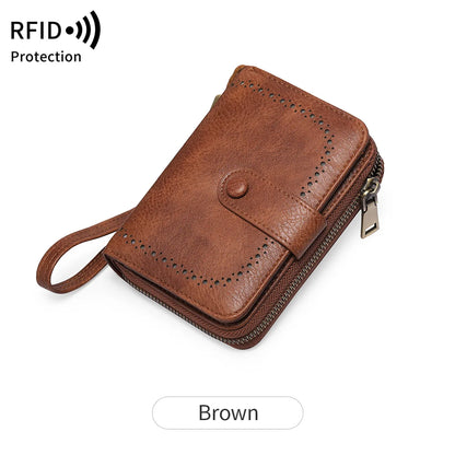 RFID Blocking Women's Large Capacity Retro Wallet – Multi-Card Organizer
