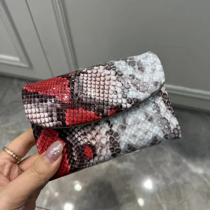 Python Pattern Leather Short Wallet for Women