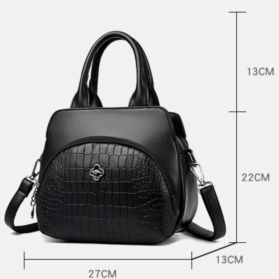 PU Leather Top Handle Handbag – Women's Large Crossbody Shoulder Bag