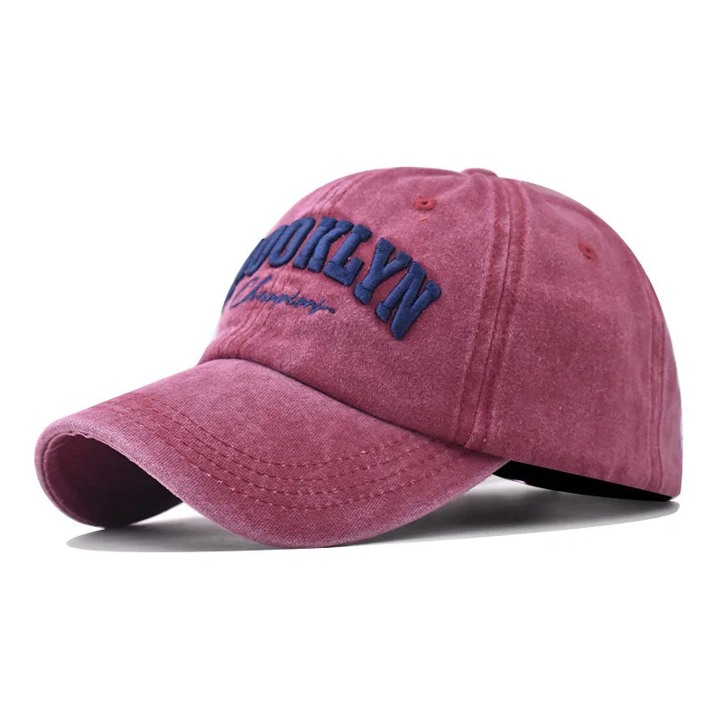 Vintage Washed Baseball Cap – City Embroidery Unisex Dad Hat