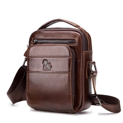 Men's Leather Crossbody Bag – Top-Layer Cowhide Shoulder Bag