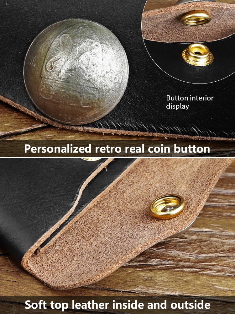 Handmade Genuine Leather Card Wallet & Coin Pouch