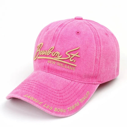 Washed Cotton Embroidered Baseball Cap – Unisex Casual Dad Hat