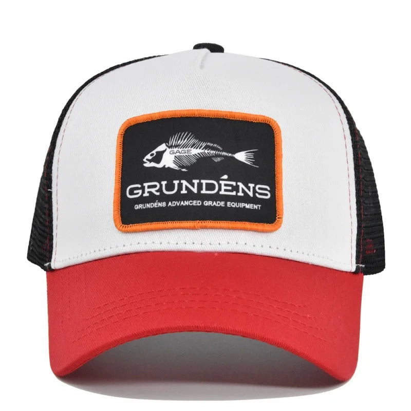 Fishing Embroidery Baseball Cap – Unisex Mesh Snapback Hat