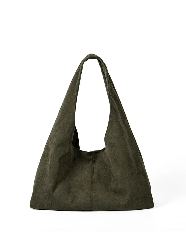 Vintage Faux Suede Hobos Women Shoulder Bags Large Capacity Tote Bag Retro Trend Autumn Big Shopper