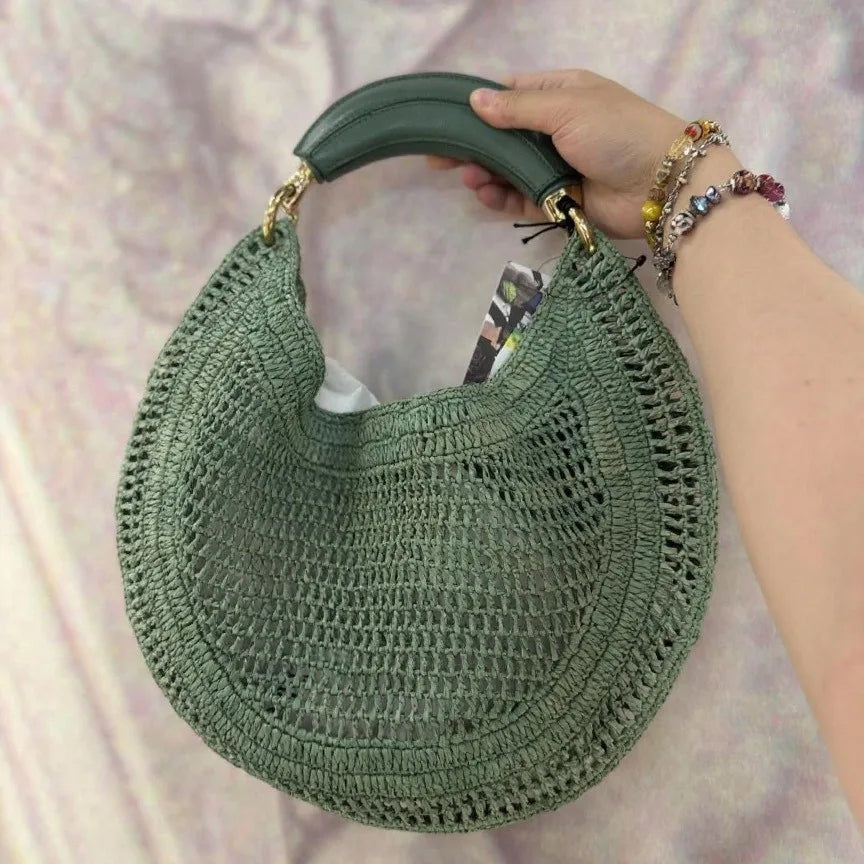 Woven Crescent Handbag – Hollow Design Women's Underarm Bag