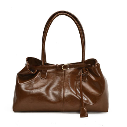 Leather Hobo Handbag – Slouchy Shoulder Tote Bag for Women
