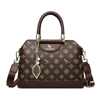 Luxury PU Leather Crossbody Bag for Women – 3-Layer Designer Handbag