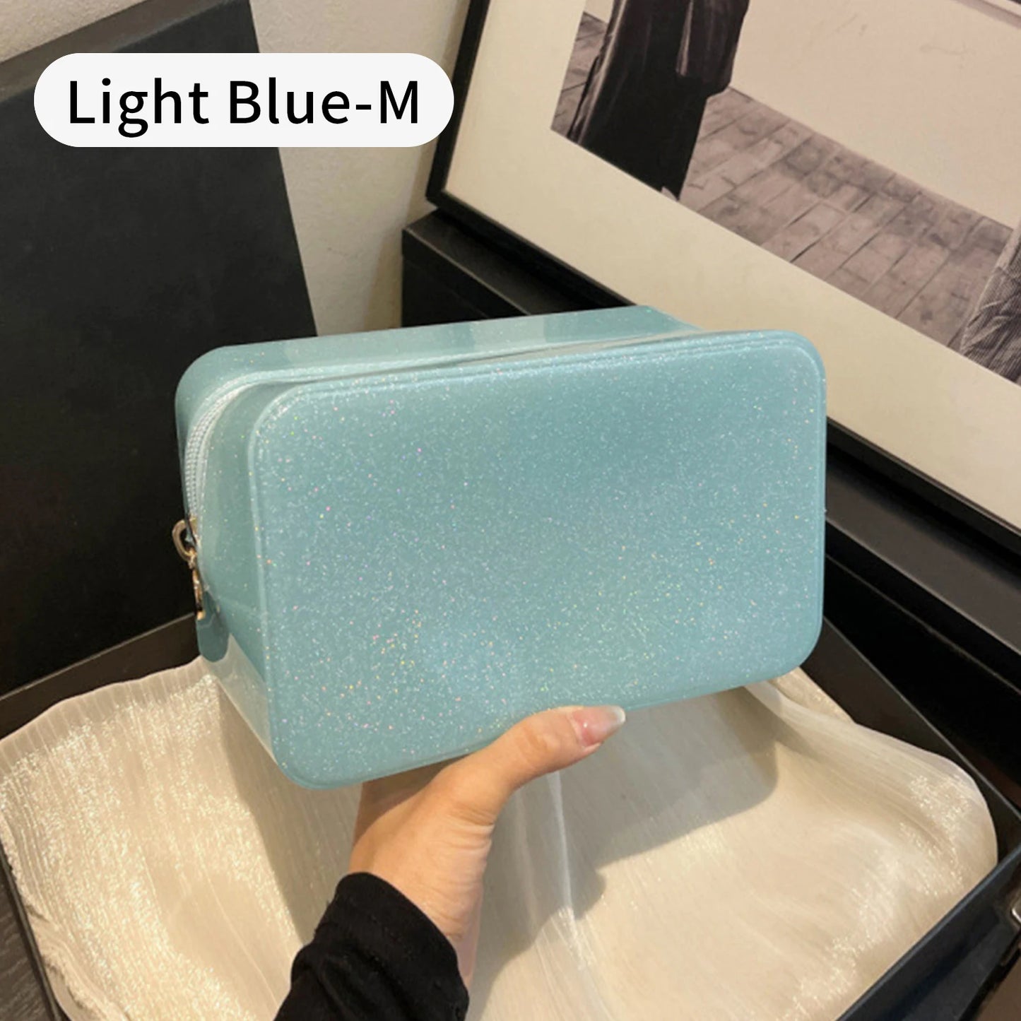Large Capacity Waterproof Cosmetic Bag – PVC Travel Toiletry Organizer