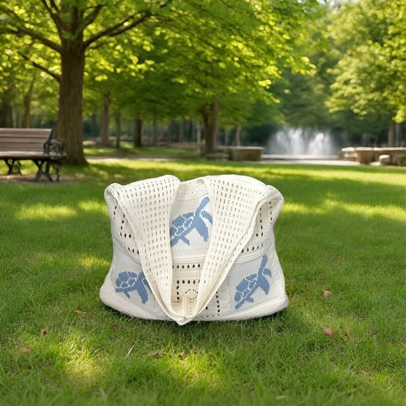 Knit Star Crochet Shoulder Bag – Hollow Beach Tote