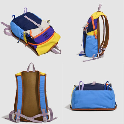 Contrasting Color Travel Backpack – Lightweight Outdoor Hiking Bag for Women