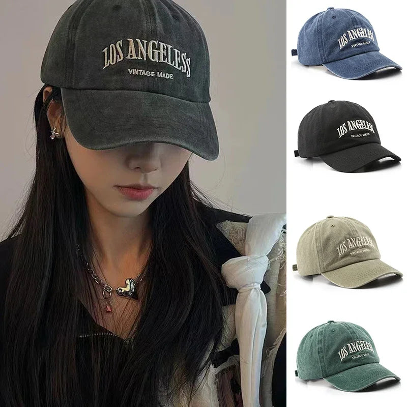 Embroidered Cotton Baseball Cap – Unisex Retro Snapback Hat