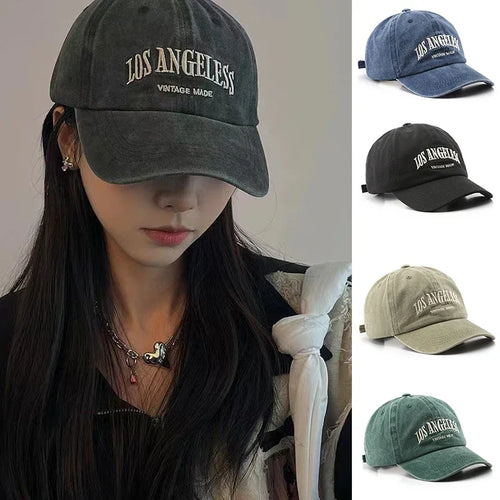 Embroidered Cotton Baseball Cap – Unisex Retro Snapback Hat