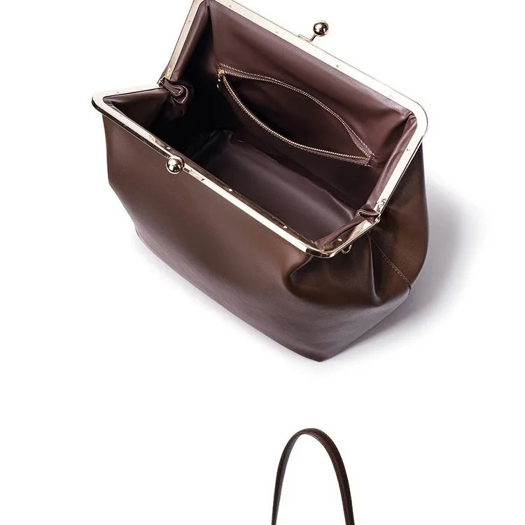 Women S Bag Retro Shell Oblique Span Clip Single Shoulder Large Capacity Trendy Portable Handbags