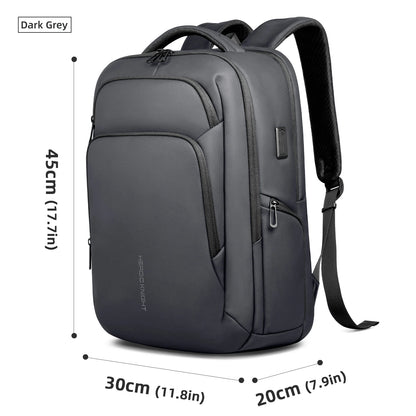 Men's Business Laptop Backpack 17.3" – Waterproof USB Travel Bag