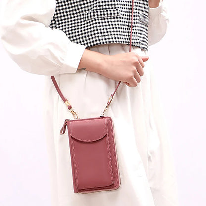 Women's PU Leather Phone Crossbody Bag & Wallet