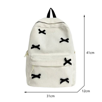 Bowknot Aesthetic Backpack – Lightweight School Bag for Girls & Women