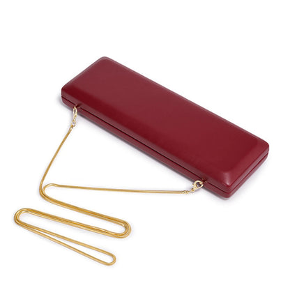 Evening Clutch Bag Women's Minimalist Hard Shell with Gold Chain